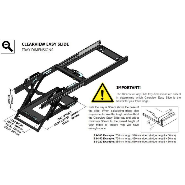 Clearview Easy Slide ES150Plus Fridge slide