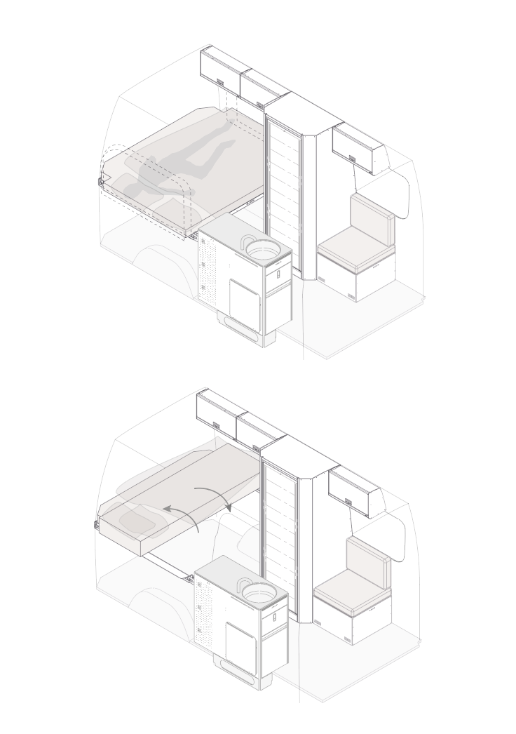 Komplett interör Sprinter L2H2 SideSleeper | Shower