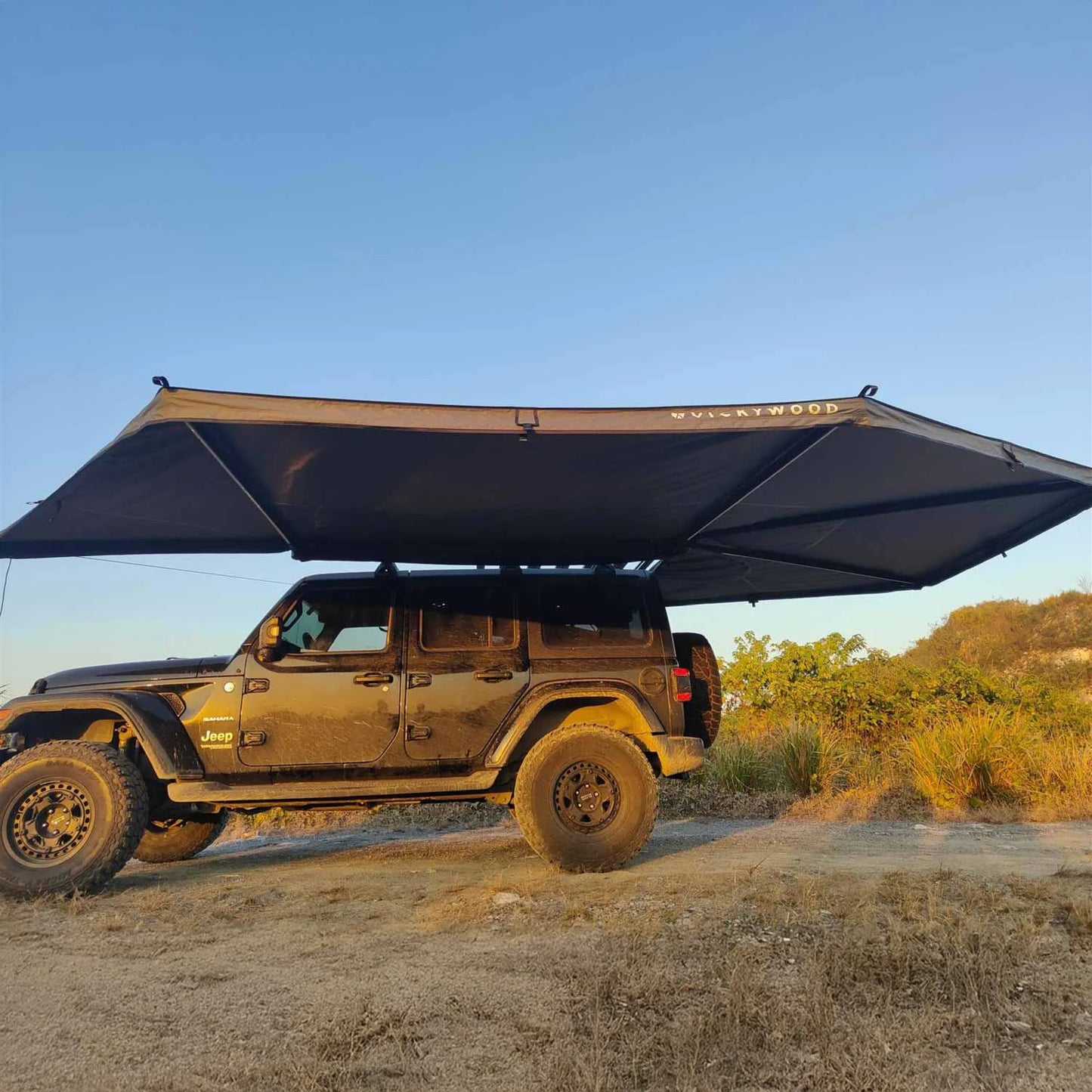 270° Awning Leaf Extended Left 250cm Grey