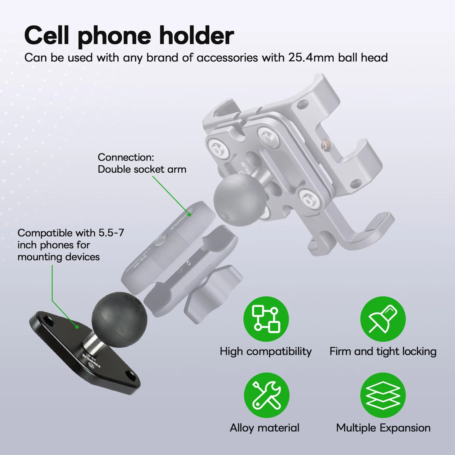 FANAUE Diamond Mount Base Compatible RAM Mount B Size 1" Ball - Trailborn Equipment