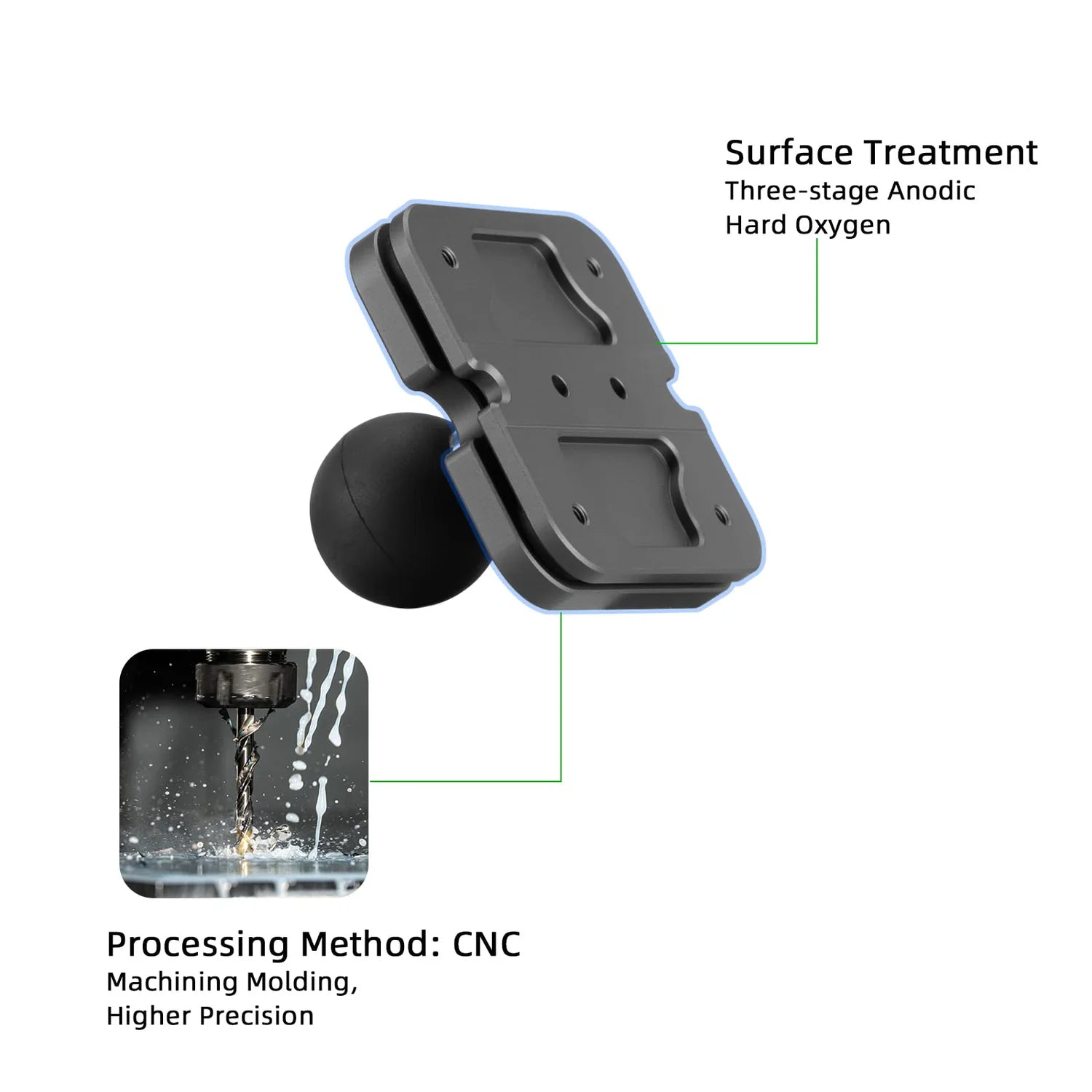 FANAUE CPC-07SA Universal Phone Holder with 1'' Ball for Smartphones with a Width of 2.3" to 3.4" - Trailborn Equipment