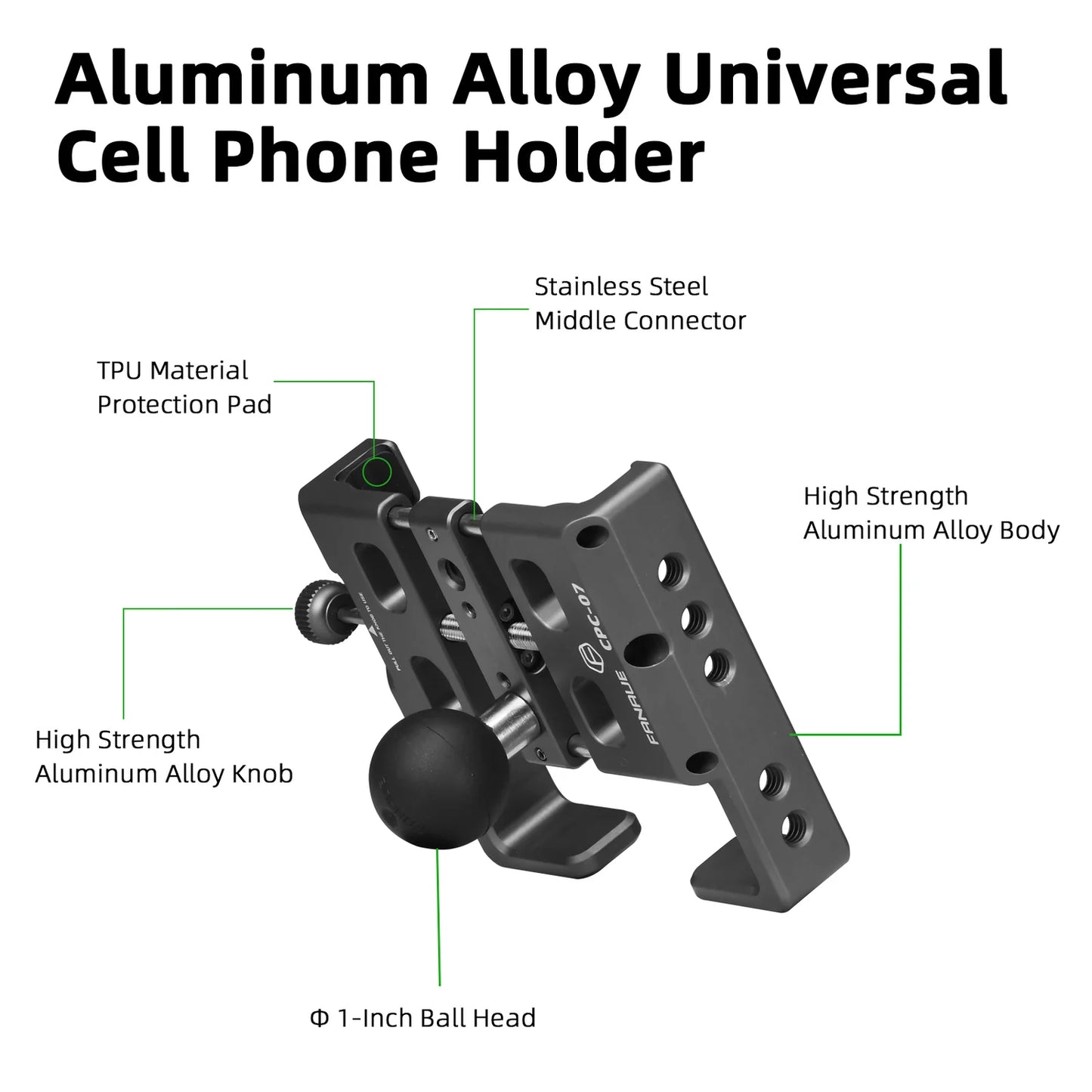 FANAUE CPC-07 Smartphone Holder with Detachable 1" Ball Head - Trailborn Equipment