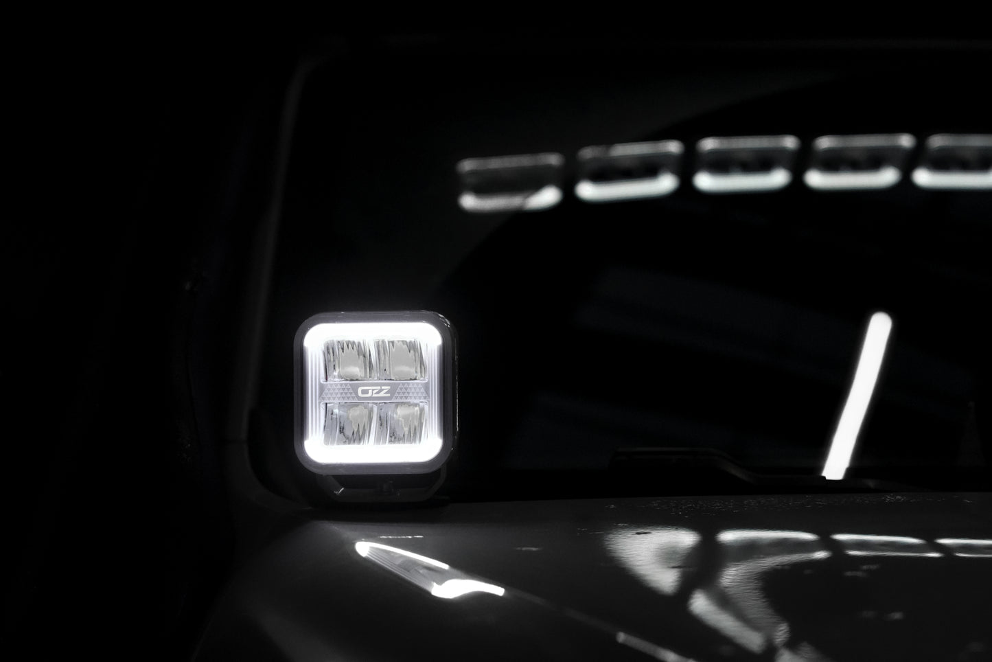 OZZ SQR 3" Extraljus med dynamiskt positionsljus