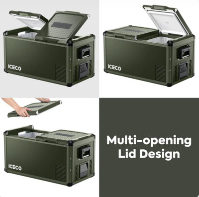ICECO VL75PROD Compressor Fridge, Dual-Zone, Olive