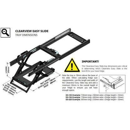 Clearview Easy Slide ES220Plus Fridge slide