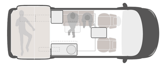 Komplett interör Sprinter L2H2 SideSleeper | No Shower