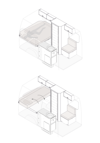 Komplett interör Sprinter L2H2 SideSleeper | Shower