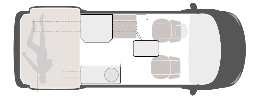 Komplett interör Sprinter L2H2 SideSleeper | Shower