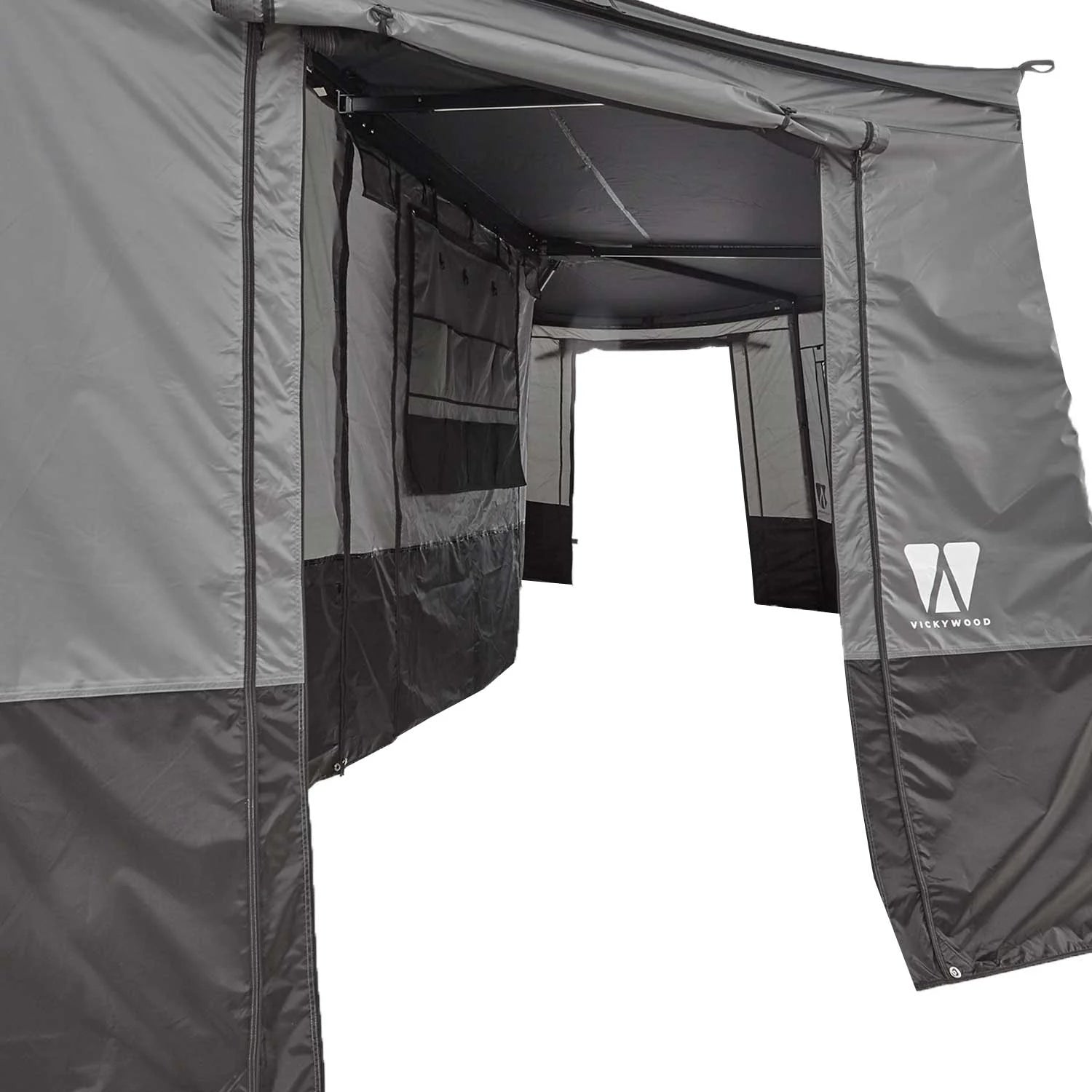Awning Walls for 270° Awning Leaf Extended Left 250cm Grey - Trailborn Equipment