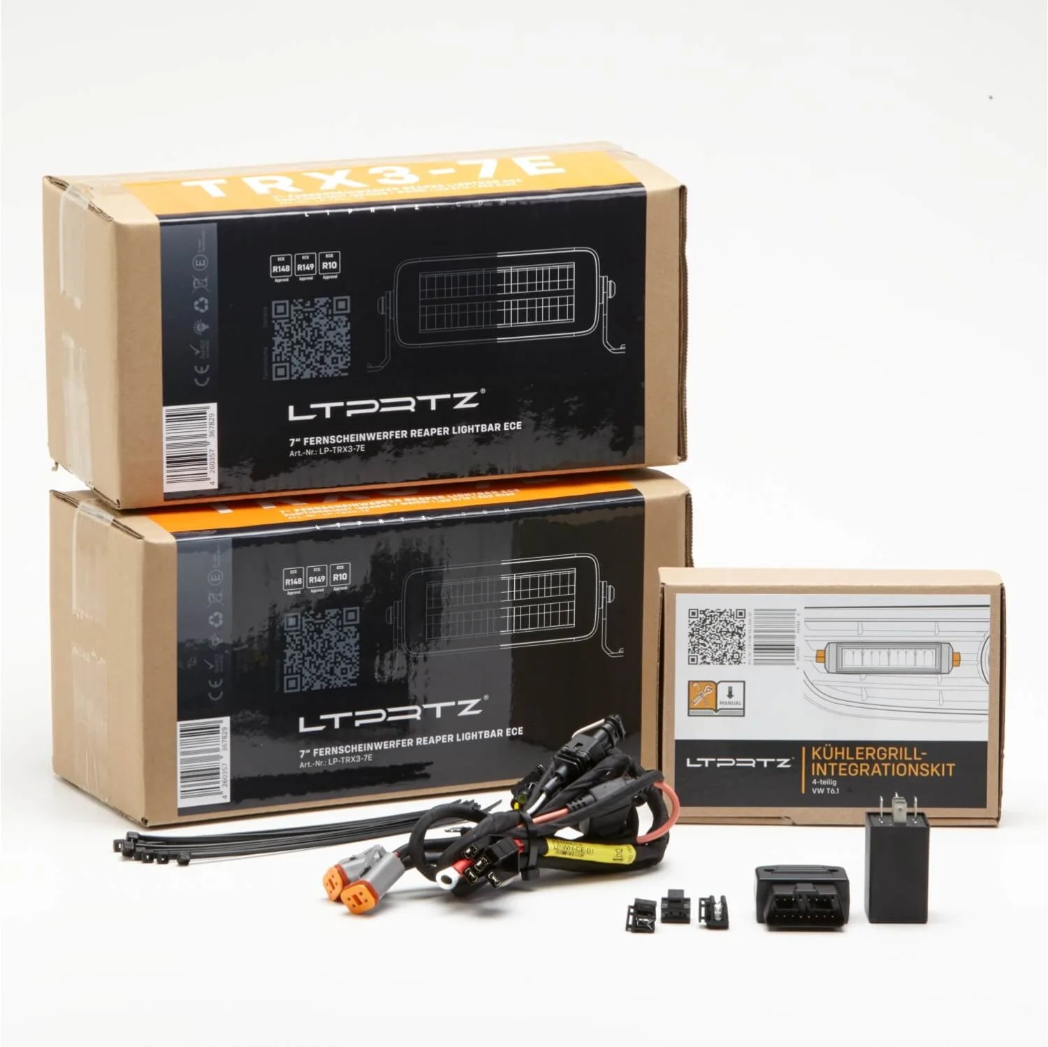 VW T5.1 driving lights grill integration kit ece Plug & Play - Trailborn Equipment